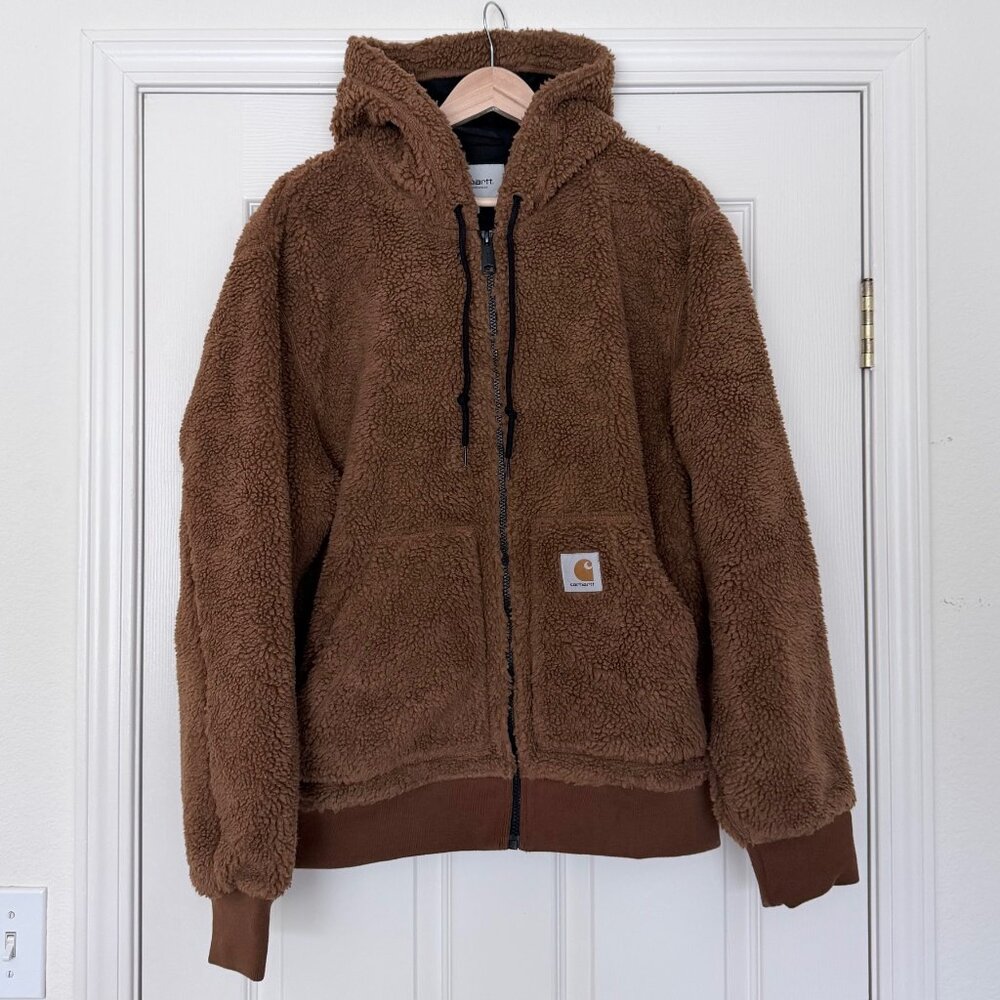 Carhartt WIP Work in Progress OG Active Liner Sherpa Fleece Brown - Picture 2 of 7